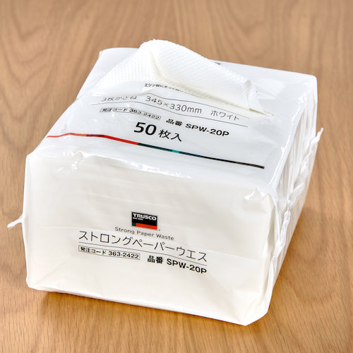 TRUSCO 스트롱 페이퍼 웨스 화이트 3장 가사네 345X330mm 50장입 SPW-20P 1 PK