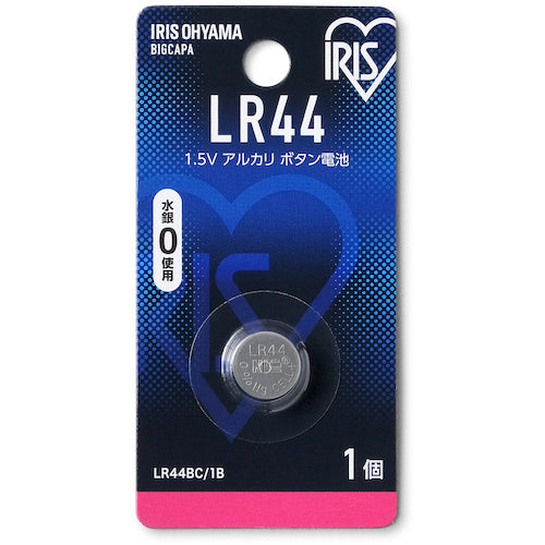 ＩＲＩＳ　５１７１３６　アルカリボタン電池　ＬＲ４４　LR44BC/1B　1 個