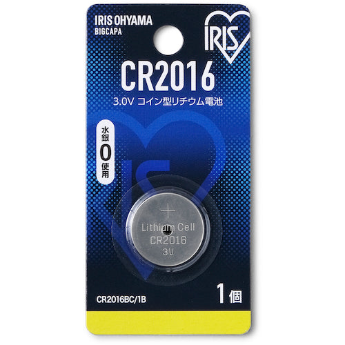 ＩＲＩＳ　５１７１３８　コイン形リチウム電池　ＣＲ２０１６　CR2016BC/1B　1 個