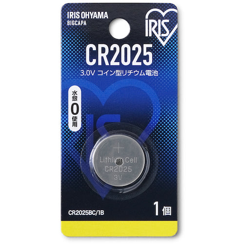 ＩＲＩＳ　５１７１３９　コイン形リチウム電池　ＣＲ２０２５　CR2025BC/1B　1 個