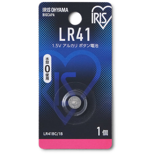 ＩＲＩＳ　５１７１３５　アルカリボタン電池　ＬＲ４１　LR41BC/1B　1 個