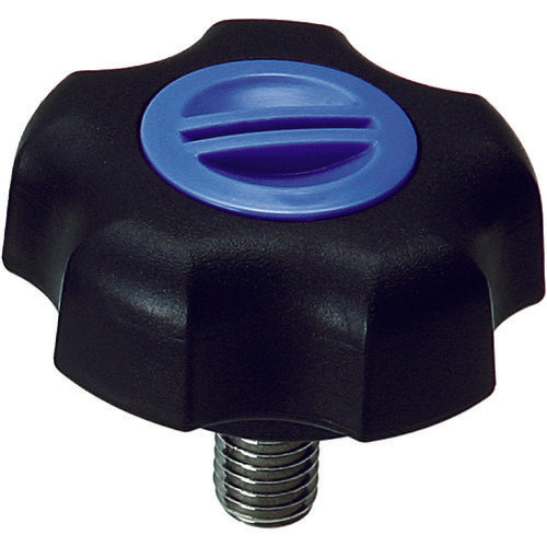 三星　フィットノブ　Ｍ６　本体／黒　キャップ／青　（５個入り）　FIT-K-M6-B-5P　1 袋