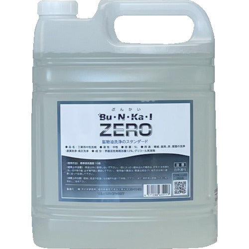 ヤナギ研究所　鉱物油用中性洗剤　Ｂｕ・Ｎ・Ｋａ・Ｉ　ＺＥＲＯ　５Ｌ　ZERO-5L　1 缶