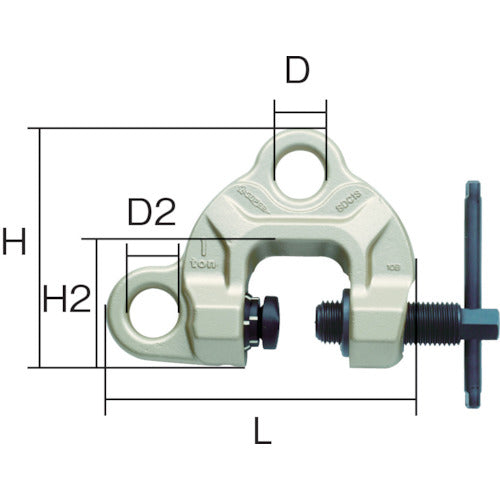 スーパー　ねじ式クランプ　スクリューカムクランプ（ダブル・アイ型）ツイストカム式　基本使用荷重２ｔ　SDC2S　1 台