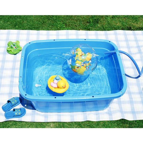 TONBO Square Basin Jumbo with Drain Plug, Blue, 120L, 833, 1 pc