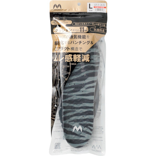 ＭＡＲＵＧＯ　マンダムインソール＃１０２　ブラックタイガー　Ｌ　MDMINSOL102-BKTG-L　1 足
