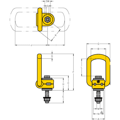 ＹＯＫＥ　リフティングポイントロング　Ｍ３０×３．５×２７９　４ｔ　8-211-050-340L　1 個