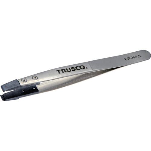 ＴＲＵＳＣＯ　ＥＳＤチップピンセット　先平型　先端幅５．５ｍｍ　EP-H5.5　1 本