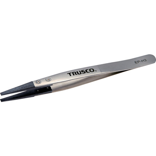 ＴＲＵＳＣＯ　ＥＳＤチップピンセット　先平型　先端幅３ｍｍ　EP-H3　1 本