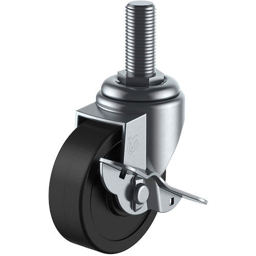 ユーエイ　ねじ込み式　自在　キャスター　導電ゴム　車輪径７５ｍｍ　ストッパー付き　Ｓタイプ　ＳＴ−Ｓ型　ネジ寸法Ｍ１６×４０ピッチ２　ST-75RHES-M16-40　1 個