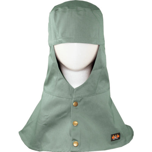 Nikko Bussan Armatex Flame Retardant Hood (without brim) Earth Green L AX1301 L EG 1 pc