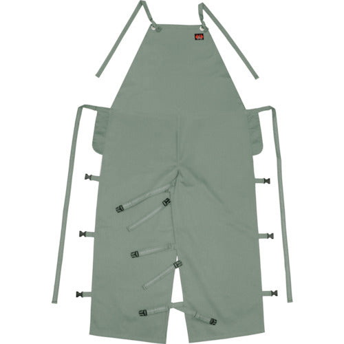 Nikko Bussan Armatex Flame Retardant Chest Apron (Rawhide Type) Earth Green AX1203 F EG 1 Piece