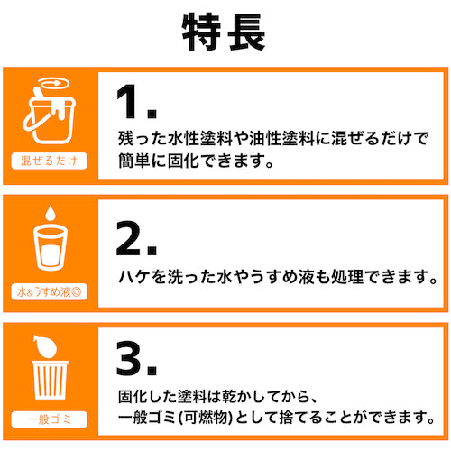 アトムペイント　水性・油性塗料兼用塗料廃棄剤「固めて捨てて」　３５Ｇ　00001-10410　1 袋
