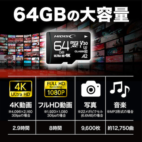 ハイディスク　超高速Ｒ１７０シリーズｍｉｃｒｏＳＤＸＣカード　２５６ＧＢ　HDMCSDX256GA2V30PRO　1 個