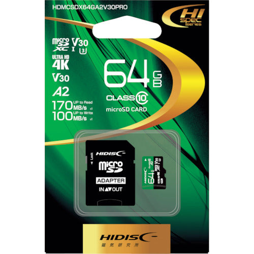 HiDisk Ultra-High Speed ​​R170 Series MicroSDXC Card 64GB HDMCSDX64GA2V30PRO 1 pc