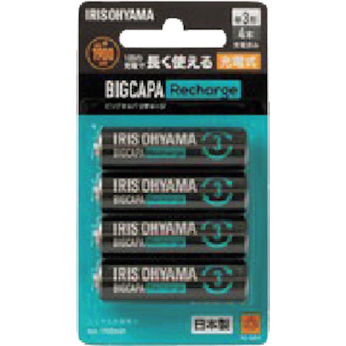IRIS 578034 빅 캐퍼 리차지 단 3형 니켈 수소 전지 4개 팩 BCR-S3MH/4B 1 PK