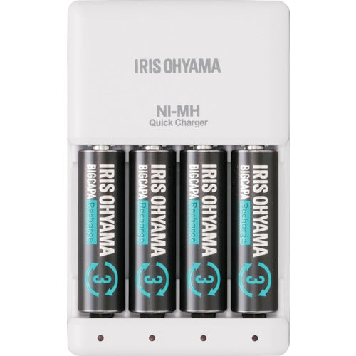 IRIS 578040 Big Capacity Recharge Quick Charger Set with 4 AA batteries BCR-SQC3MH/4S 1 S