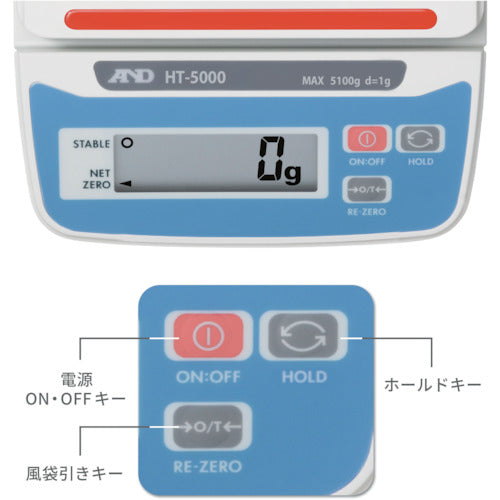 Ａ＆Ｄ　コンパクトスケール　１．０Ｇ／５１００Ｇ　HT5000　1 台