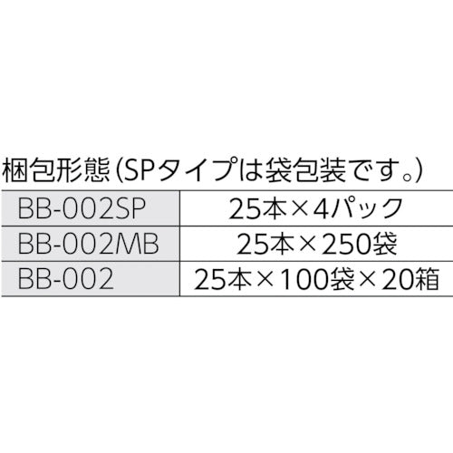 ＨＵＢＹ　３インチ　工業用綿棒（先端砲弾型／スリムタイプ）ＢＢ−００２ＭＢ　（６２５０本入）　BB-002MB　1 箱