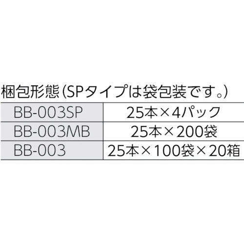 ＨＵＢＹ　３インチ　工業用綿棒（先端コーン型／シャープポイントスリム）ＢＢ−００３ＭＢ　（５０００本入）　BB-003MB　1 箱