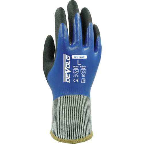Weed Cold Weather Gloves DEVOLG DE-538 Nitrile Backcoat M Size DEDE538M1P 1 Pair