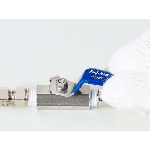 Fujikin Stainless Steel 3.92MPa Mini Ball Valve 10A (3/8) UBV-14C-R 1 pc