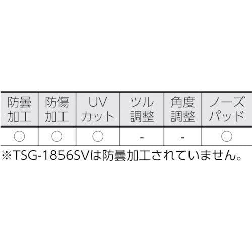 ＴＲＵＳＣＯ　一眼型安全メガネ　フレームブラック　レンズクリア　TSG-1856TM　1 個