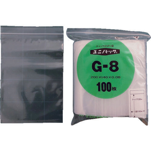 세이니치 척 첨부 폴리 봉투 유니팩(두꺼운) G-8 ​​투명 세로 200×가로 140×두께 0.08mm 100장입 G-8 1봉