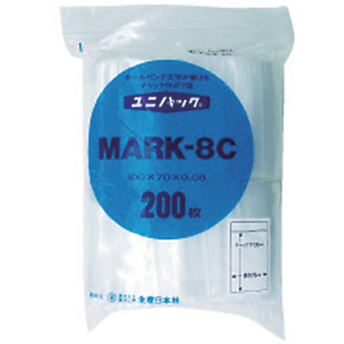 セイニチ　チャック付ポリ袋　ユニパック　ＭＡＲＫ−８Ｉ　透明　縦２８０×横２００×厚さ０．０８ｍｍ　１００枚入　MARK-8I　1 袋