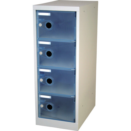 TRUSCO Skeleton Locker, 1 row x 4 shelves, Blue, TSL4-B, 1 unit
