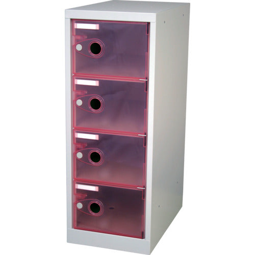 ＴＲＵＳＣＯ　　スケルトンロッカー　１列Ｘ４段　レッド　TSL4-R　1 台