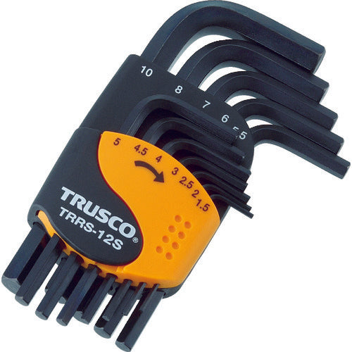 ＴＲＵＳＣＯ　六角棒レンチセット　ショートタイプ　１２本組　TRRS-12S　1 Ｓ