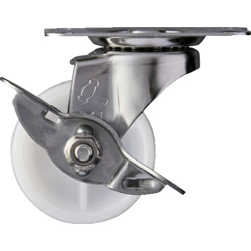 해머 E 시리즈 올 스테인리스 선회식 나일론 바퀴 50mm 스토퍼 부착 315E-N50 1개