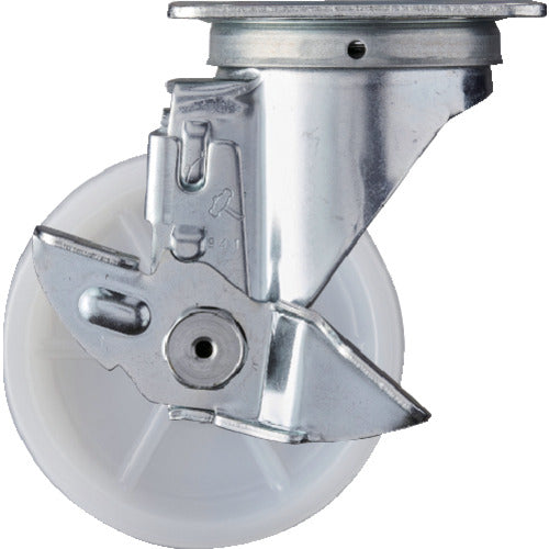 ハンマー　旋回式ナイロン車輪　１００ｍｍ　ストッパー付　413S-N100　1 個