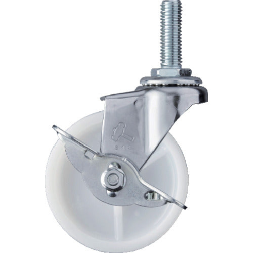 망치 나사 포함 선회식 나일론 바퀴 75mm 스토퍼 부착 415EA-N75 1개