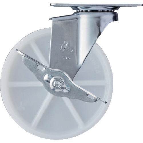 ハンマー　Ｅシリーズ旋回式ナイロン車輪　１２５ｍｍ　ストッパー付　415E-N125　1 個