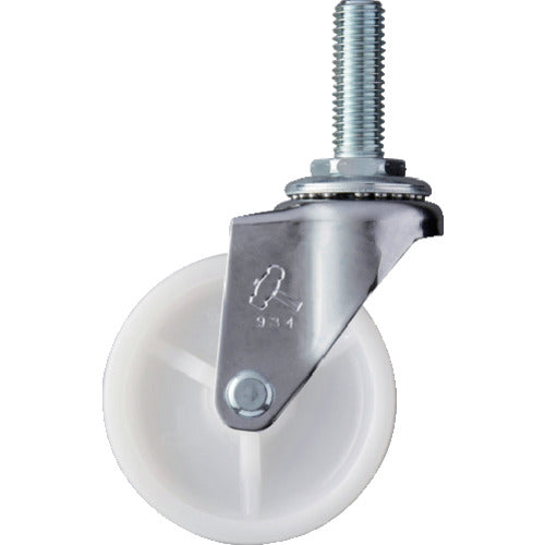 ハンマー　ねじ込み旋回式ナイロン車輪　６５ｍｍ　Ｍ１２　420EA-N65　1 個