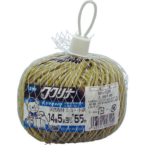 ユタカメイク　荷造り紐　ジュート麻　１４番　５本撚×５５ｍ　２００ｇ　M-125　1 巻