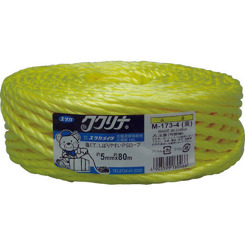 유타 카메이크 짐 끈 PS 로프 5mm×80m 옐로우 M-173-4 1권
