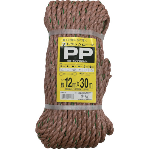 ユタカメイク　ロープ　ＰＰトラックロープ（ＯＢ）　１２×３０　TRP6　1 巻