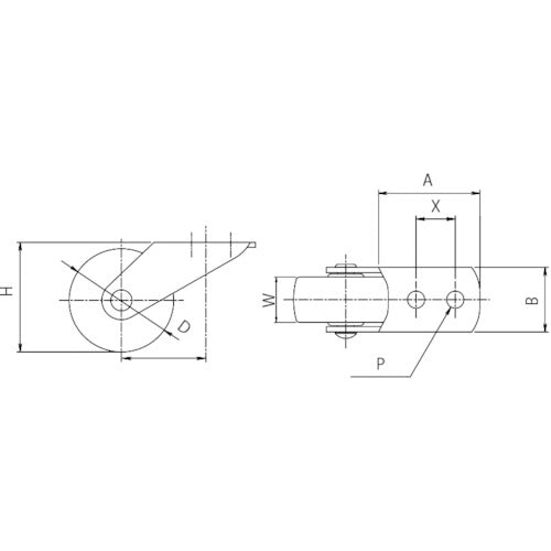 YUEI Plate-type Fixed Caster Nylon Wheel diameter 50mm G type GRE type Mounting dimensions 14x0 GRE-50N 1 piece