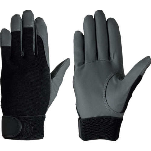 シモン　合皮手袋　作業手袋　袖口マジックバンド式　ハンドバリア　＃３０　ブラック　Ｌ　HB30 L　1 双