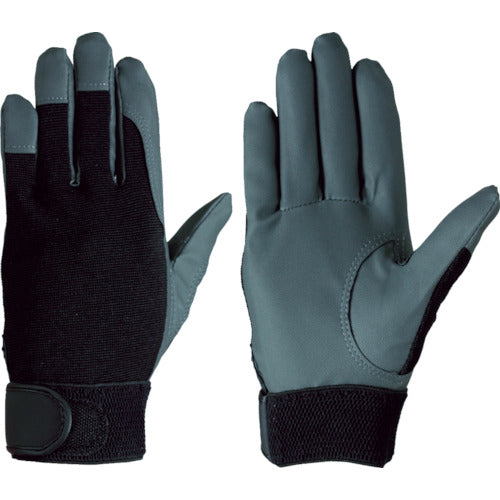 シモン　合皮手袋　作業手袋　袖口マジックバンド式　ハンドバリア　＃３０　ブラック　Ｍ　HB30 M　1 双