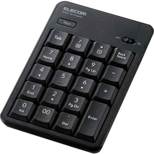 ELECOM Numeric Keypad Wireless (2.4GHz) Quiet Design Antibacterial Black TK-TDM022SKBK 1 pc