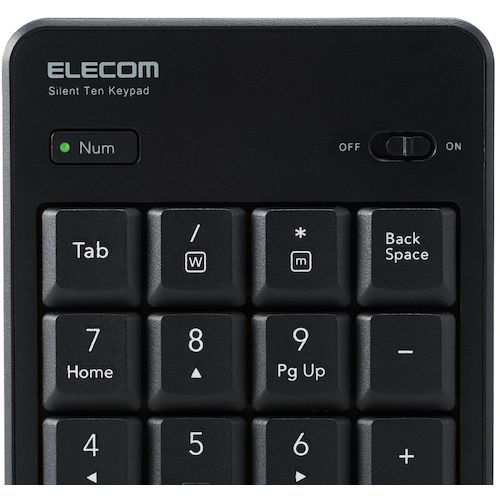 ELECOM Numeric Keypad Wireless (2.4GHz) Quiet Design Antibacterial Black TK-TDM022SKBK 1 pc