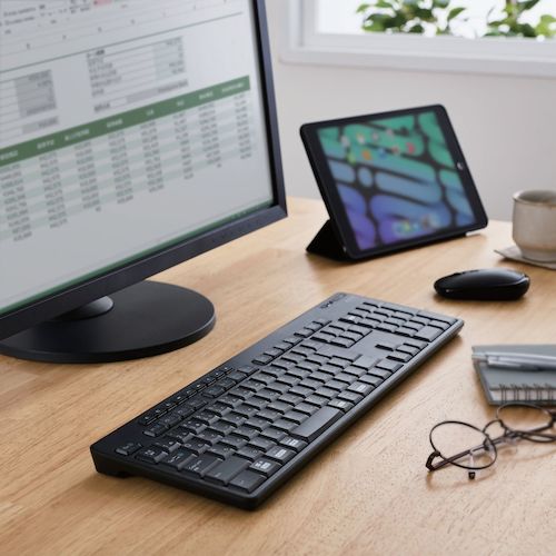 ELECOM Full Keyboard Bluetooth Quiet Design Antibacterial Black TK-FBM118SKBK 1 pc