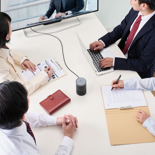 ELECOM Conference Speakerphone Noise Reduction Echo Canceller Omnidirectional Microphone Wired USB-A HS-SP02BK 1 pc