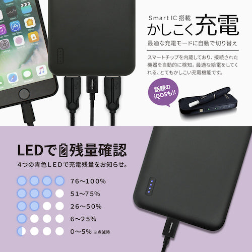 Ｏｗｌｔｅｃｈ　ＵＳＢ　Ｔｙｐｅ−Ｃ入力　大容量２００００ｍＡｈ　リチウムポリマーモバイルバッテリー　　OWL-LPB20001-BK　1 個