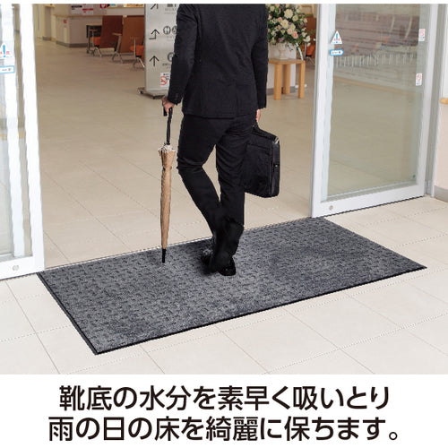 テラモト　雨天用マット　エコレインマット　グリーン　９００×１８００ｍｍ　MR-026-148-1　1 枚