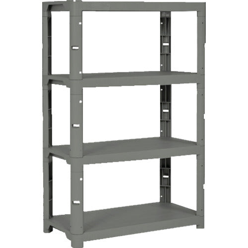 ＴＲＵＳＣＯ　プラ棚　高さ１３７１−４段タイプ　コーナーキャップ４個付　アーセナルグレー　TPT-5344C-DG　1 台